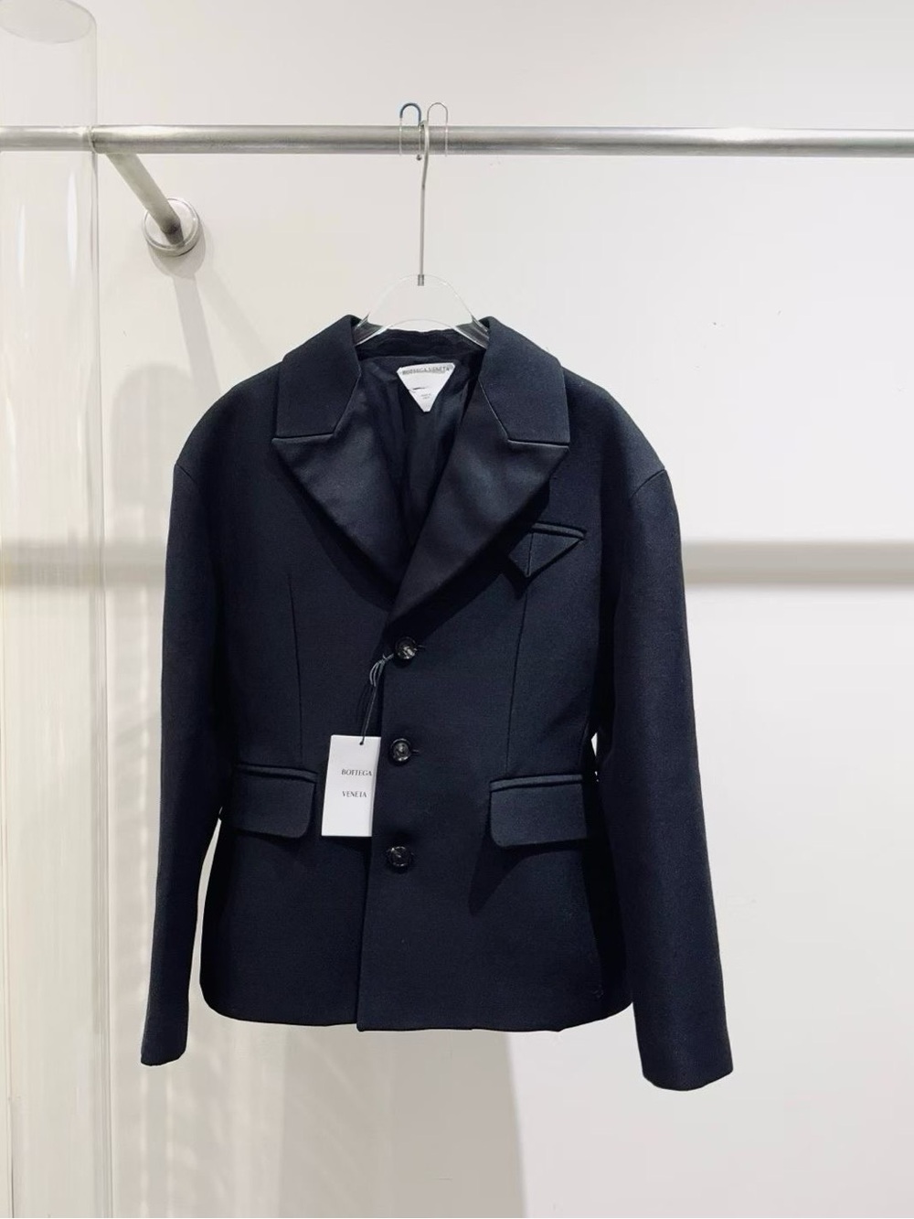 🚩steal Bottega Veneta Women's Navy Wool Pea Coat